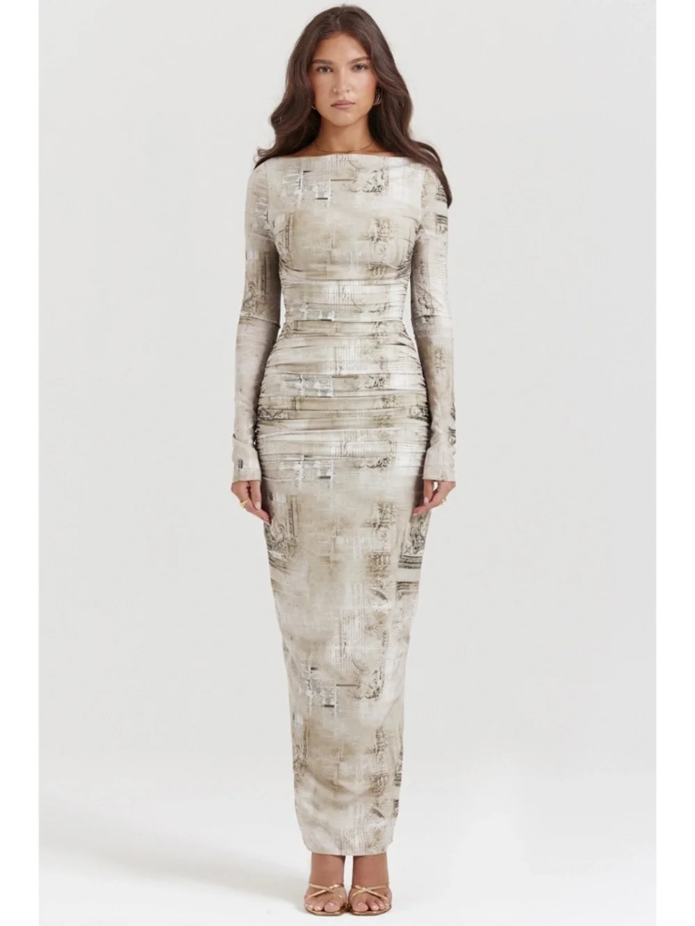 NEW House of CB Lanetta Pale Sage Print Maxi Dress XS